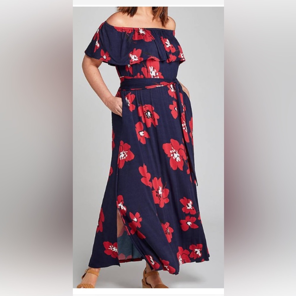 Next red and blue off the should lane Bryant dress